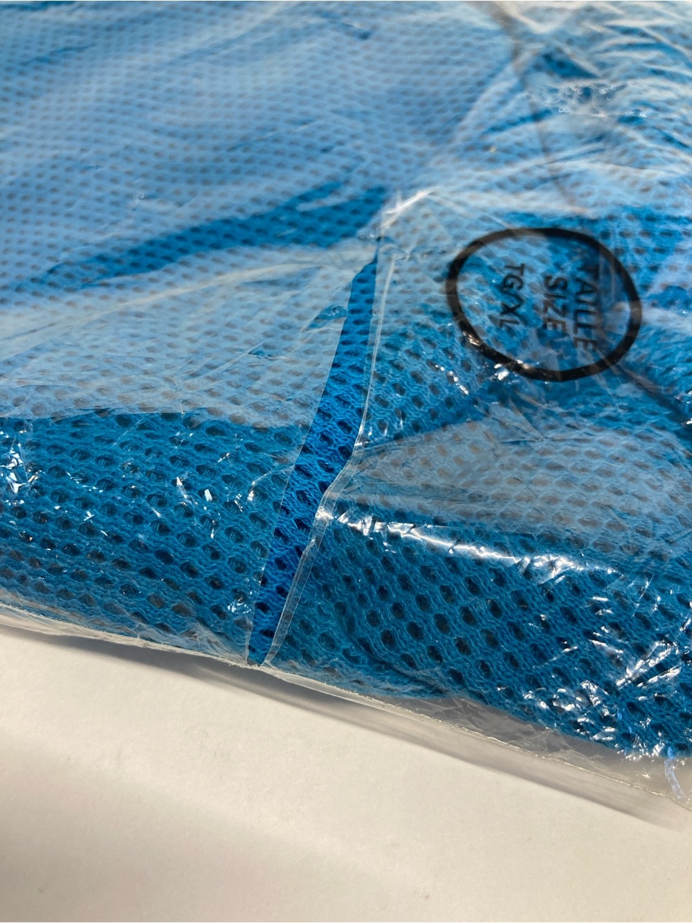 Vintage New Alpha Men’s XL See Through Mesh T Shirt Blue 90s Fishnet - Picture 2 of 6
